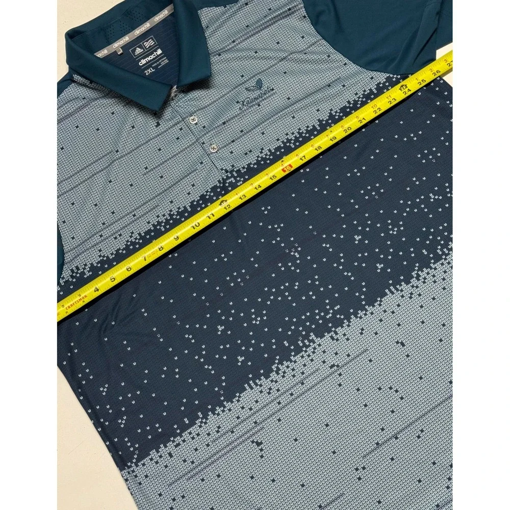 Adidas Golf Climachill Polo Shirt Mens 2XL Blue Kaanapali‎ Graphic Print